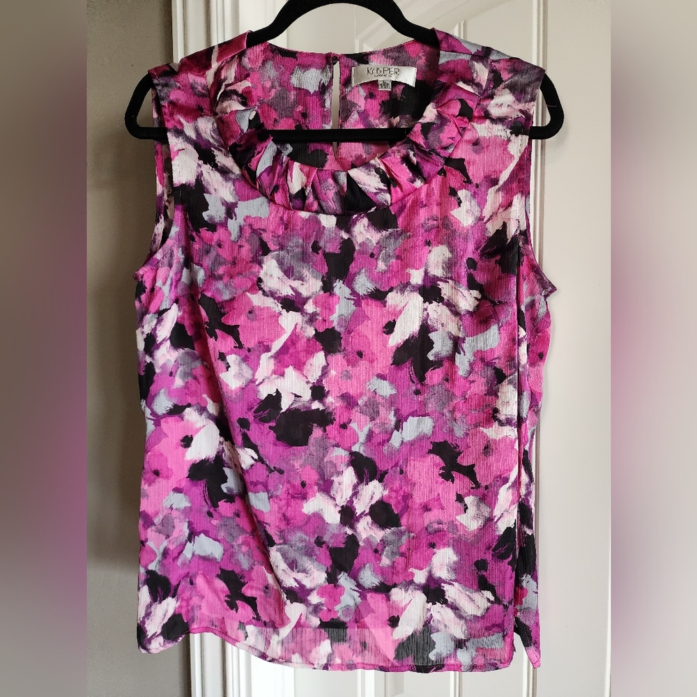 Women’s Sleeveless Tops Lot Floral Kasper Size L Spring